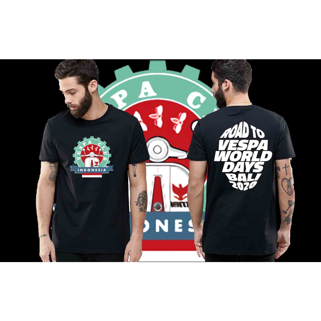 KAOS VESPA WORLD DAYS 2020 KAOS ROAD TO VESPA WORLD DAYS BALI KAOS VESPA CLUB INDONESIA