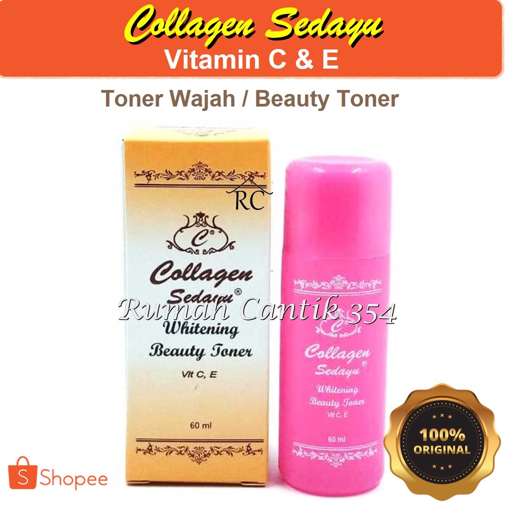 Collagen Toner Plus Vitamin E Rumah Cantik 345 Toner Perawatan Wajah Whitening Bleaching Vitamin E