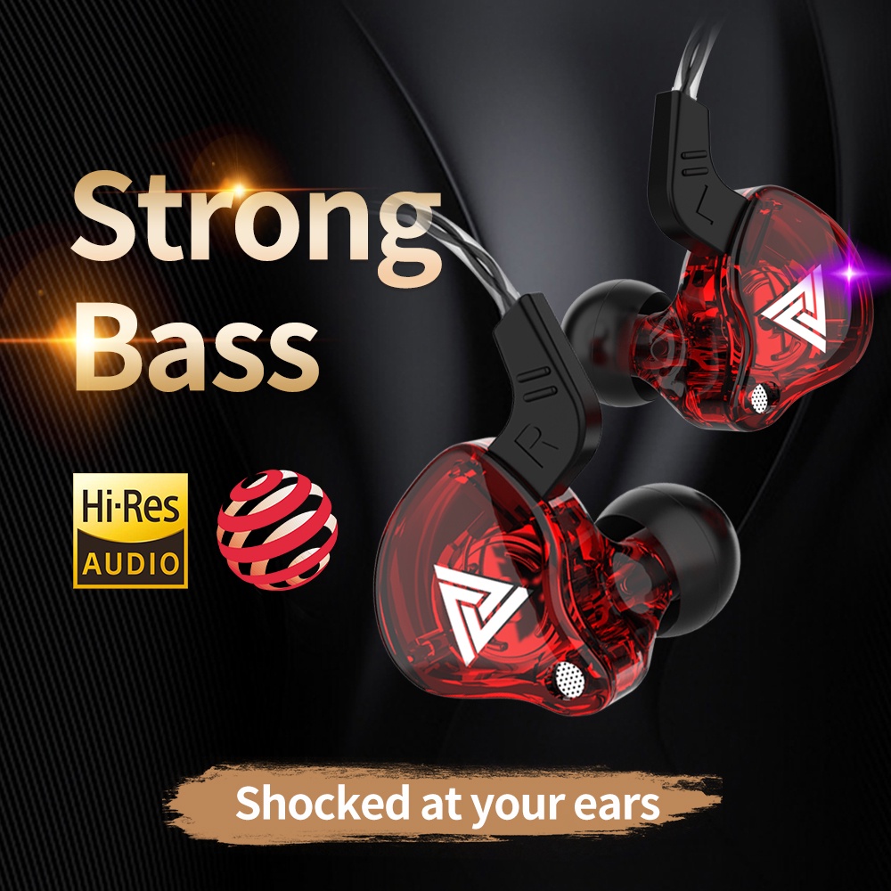 QKZ AK6 Dengan Mic Earphone Sport Dynamic + Subwoofer Bass AK6 X Ak6 Ares alt KZ EDX Pro TRN MT1 Pro CCA CRA