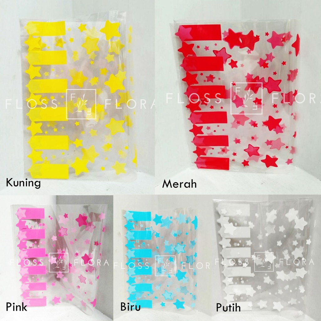 

Bahan Merangkai / Plastik OPP Bintang 12Pcs