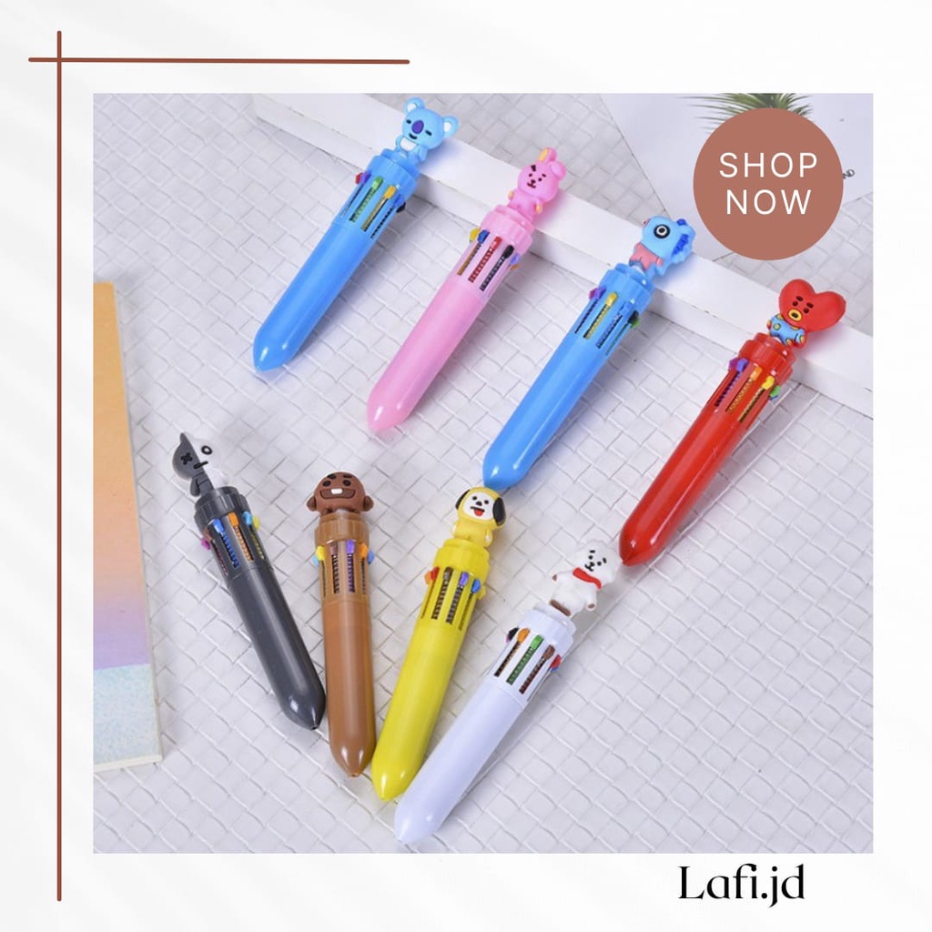 

Pulpen Karakter BT-21 Gel Pulpen Bolpoin Isi 10 Warna BTS ARMY Ballpoin Murah Pena Pulpen Alat Tulis