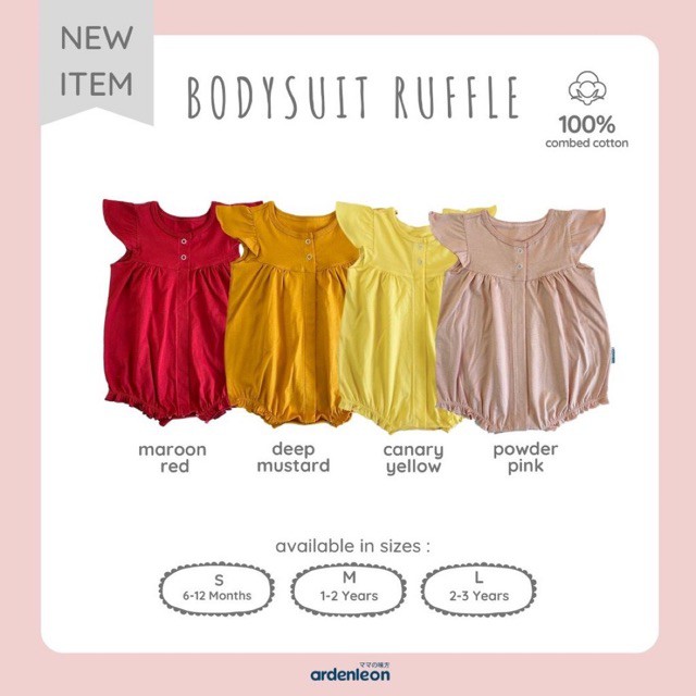 ARDENLEON Bodysuit W Ruffle // Baju Bayi // Baju Anak Perempuan