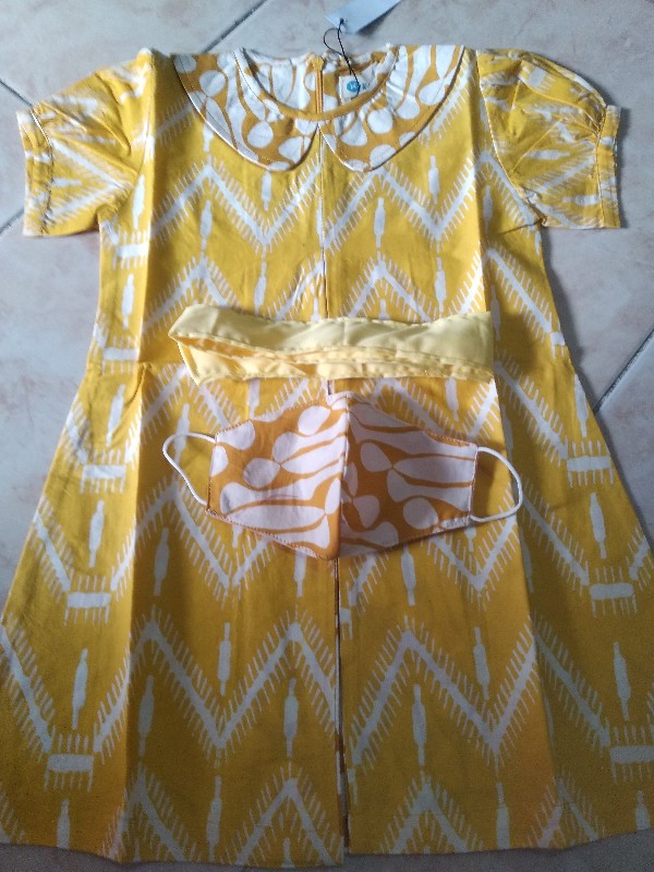 Masker Batik Anak Anak Kembaran Dress & Kemeja