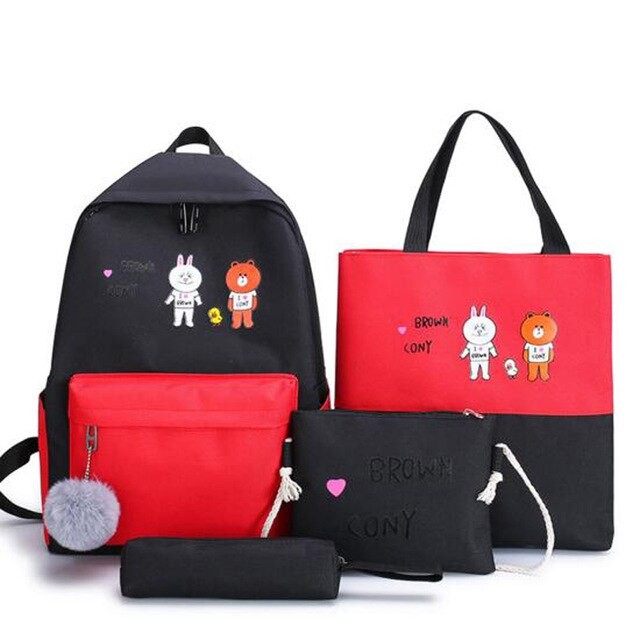 TAS RANSEL SEKOLAH MOTIF KARTUN JEPANG TERLARIS BACKPACK FASHION KOREA-B. CONY - HITAM