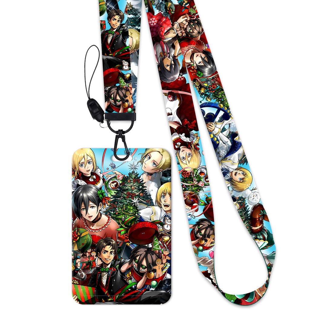 Gantungan Kunci Tali lanyard Motif attack on giant Untuk Handphone