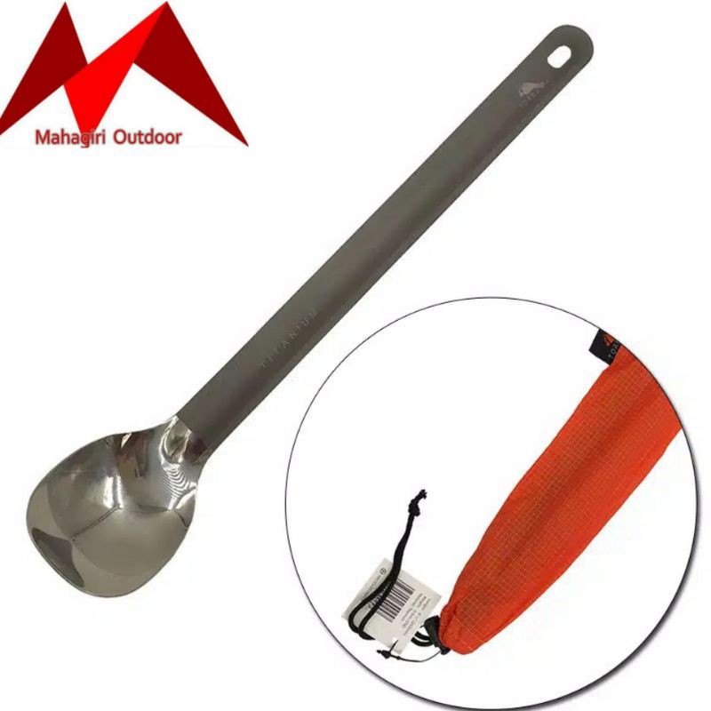 Toaks titanium long handle with polished bowl sendok panjang Ultralight SLV-11