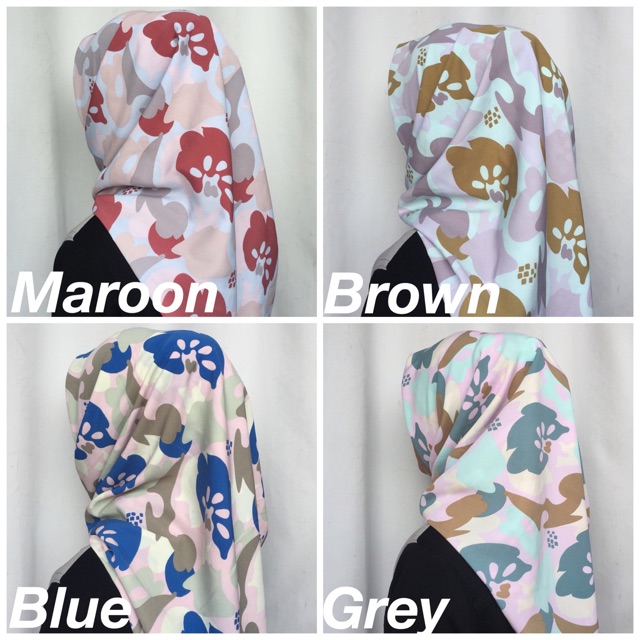 HIJAB SEGIEMPAT MOTIF FATIHA TIGA