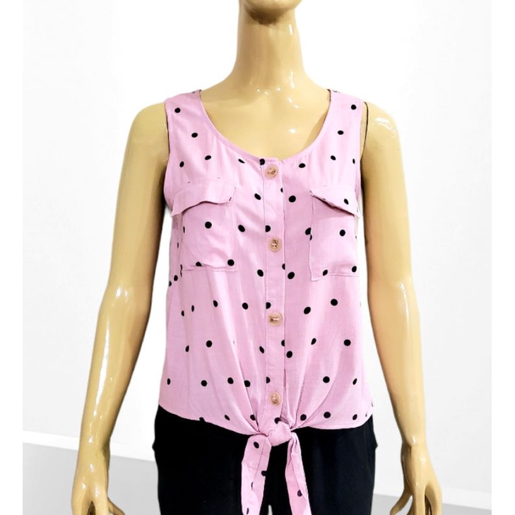 BLOUSE ATASAN WANITA POLKADOT BRANDED TERMURAH