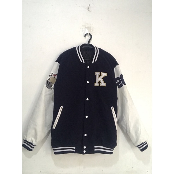 jaket varsity leather univ second