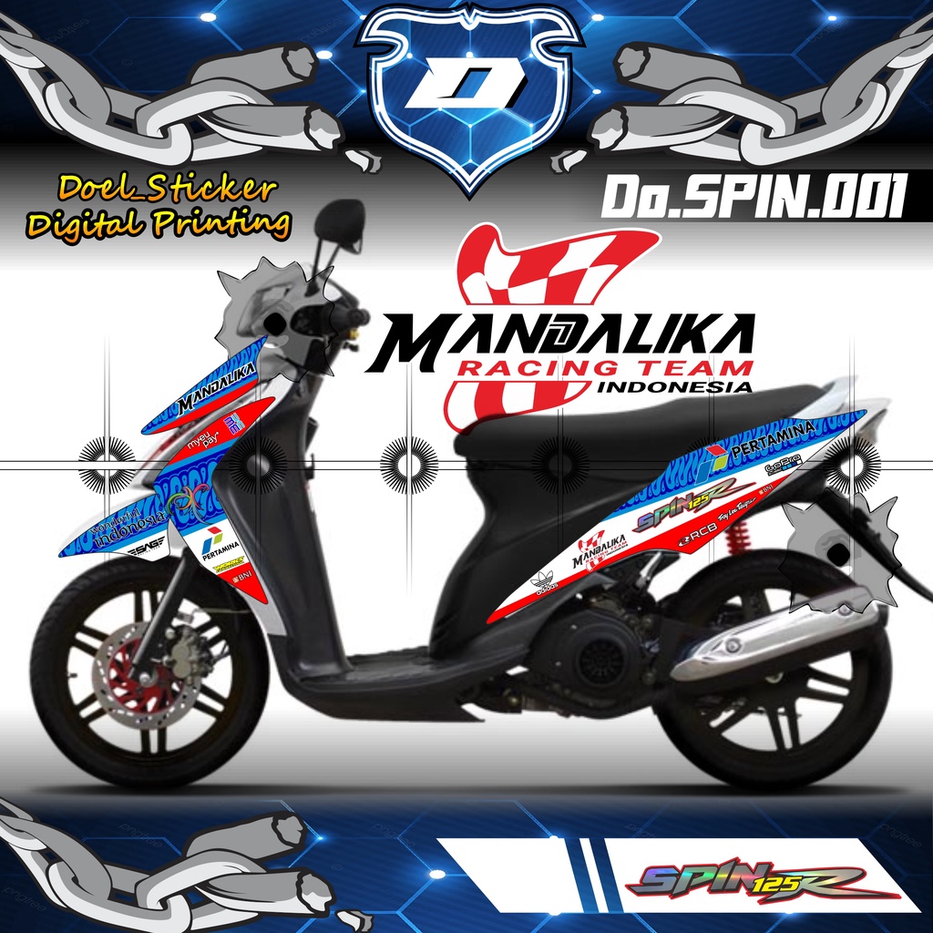 Sticker Striping Variasi SUZUKI SPIN 125 Semi Full MANDALIKA RACING 001