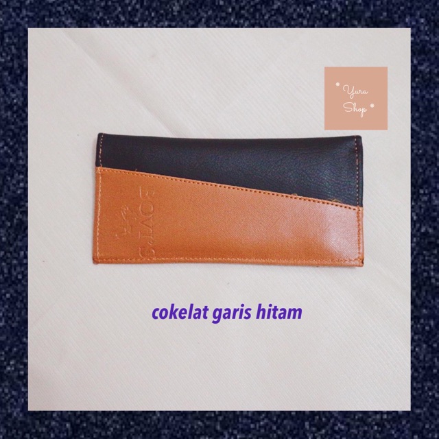 Dompet Panjang Merk Bovi’s Motif Hitam Coklat | Bovis Wallet For Boy &amp; Girl | Yurashop