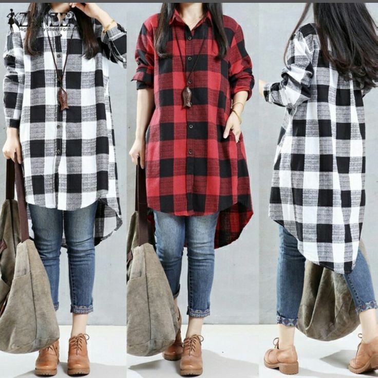 kemeja tunik flanel kotak //tunik kemeja terbaru