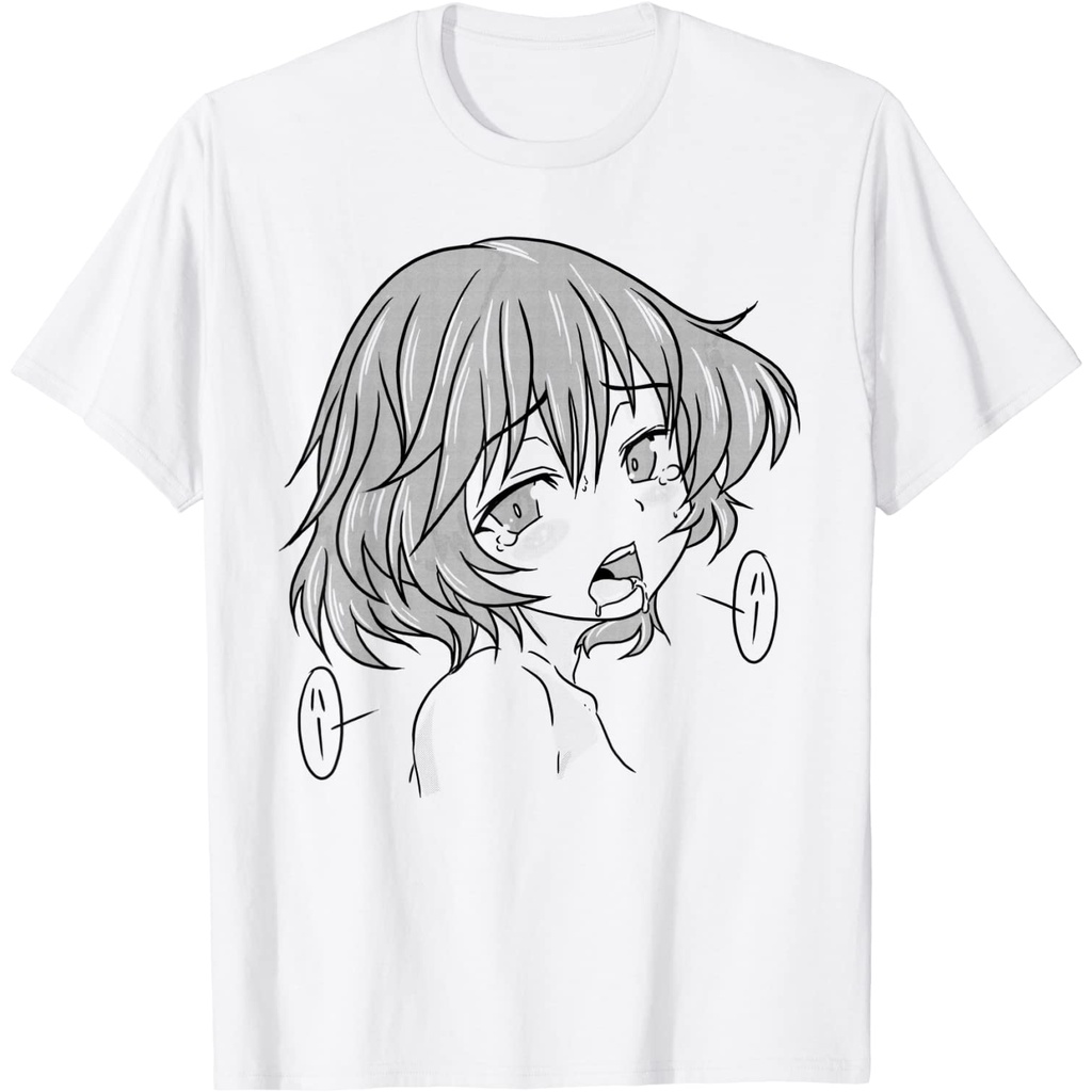 Baju Kaos Ecchi Hentai Shirt Otaku Girl Waifu Ahegao Pleasure Face