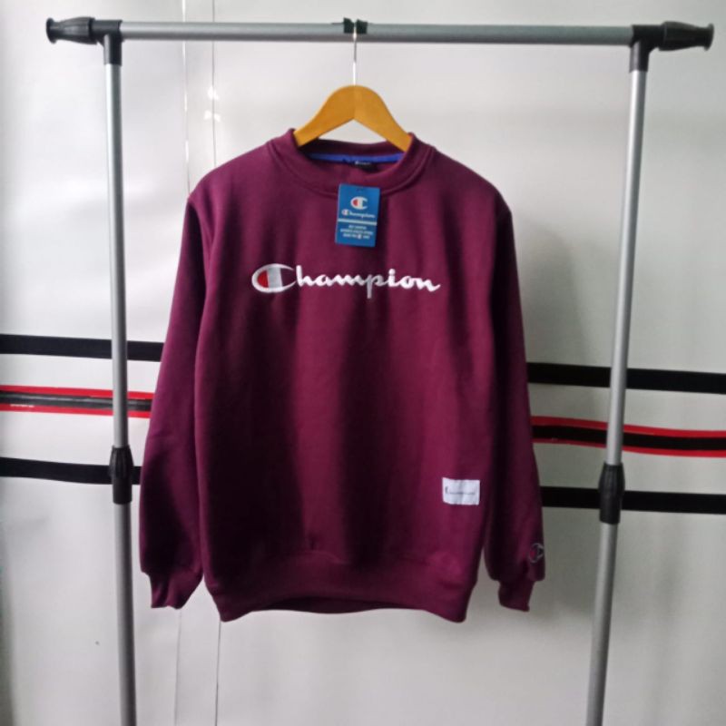 SWEATER CREWNECK CHAMPION TEXT || PREMIUM QUALITY || TS CHAMPION BORDIE