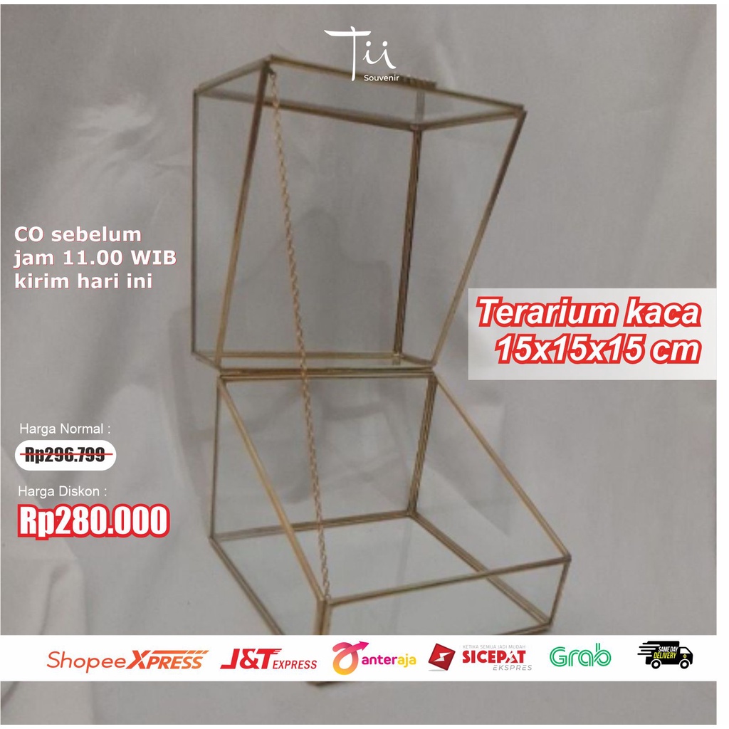 Terarium kaca 15x15x15 cm