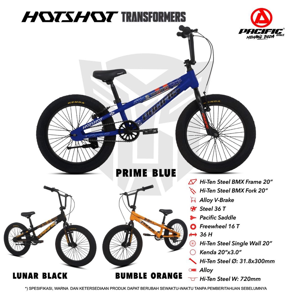 Mutiara Sepeda - SEPEDA BMX 20 PACIFIC HOTSHOT TRANSFORMER BAN 3.0