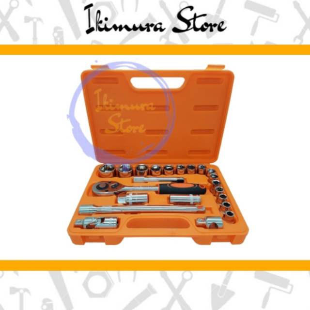 Kunci Sock Set 22 Pcs Premium / Professional Socket Wrench KENMASTER