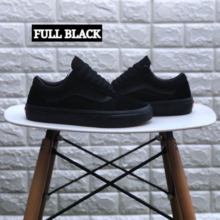 Sepatu Vans_Era Authentic warna Full Black Hitam Polos Sepatu sekolah kuliah gaya