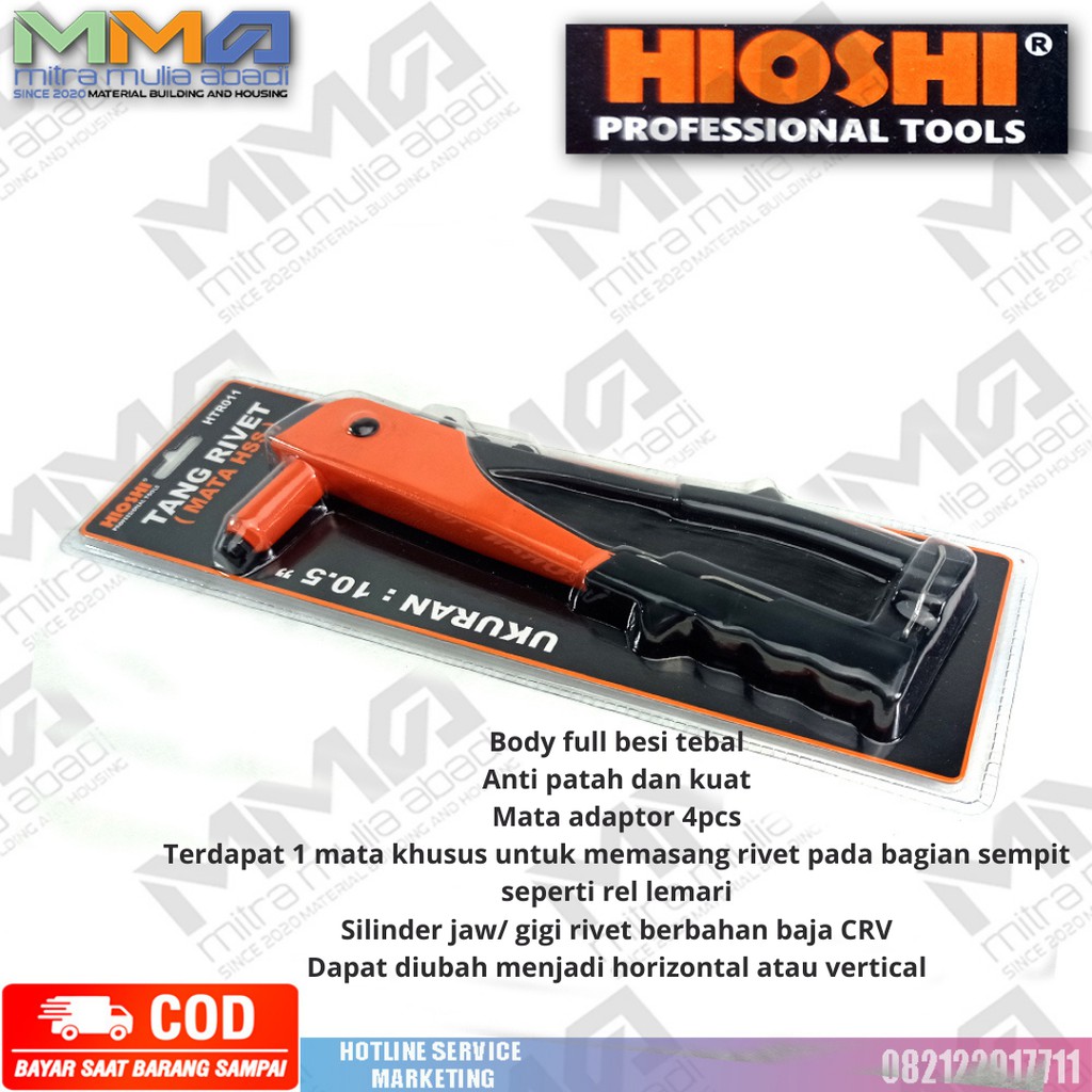 Tang Rivet Hioshi 10,5 Inch l Hand Rivet l Tang Ripet Mata Hss