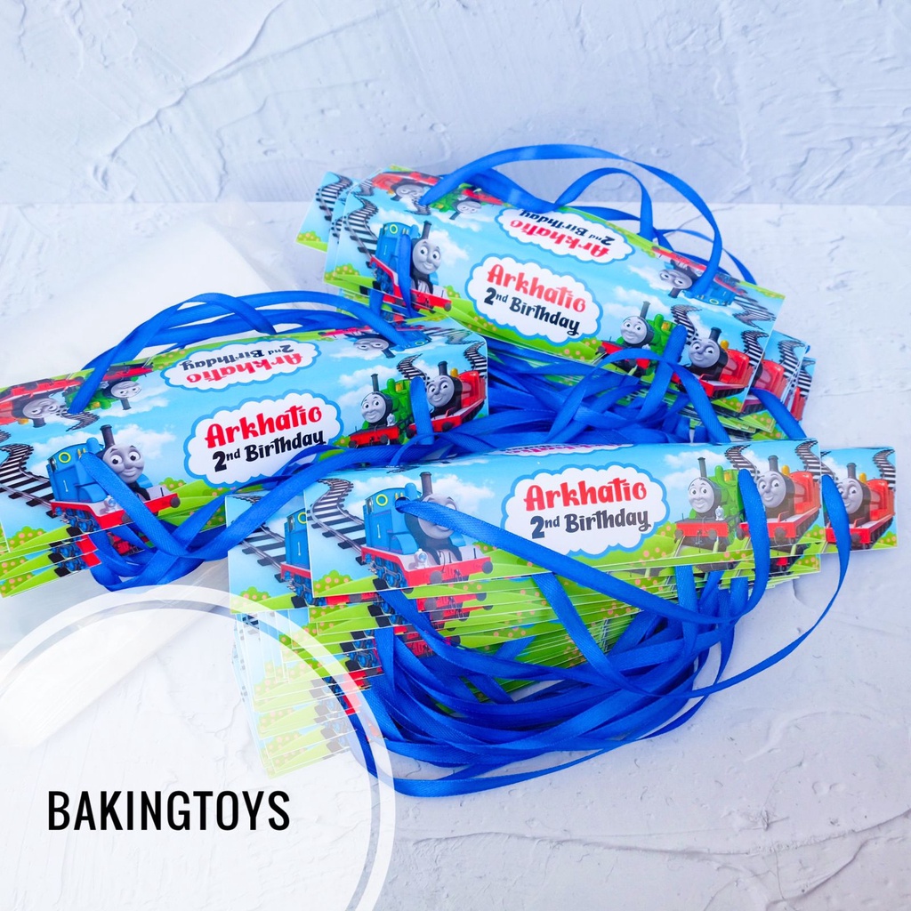 

Thomas Kereta Label Kantong Snack Goodie Bag Birthday / Souvenir Hampers Ulang Tahun Tas Snack