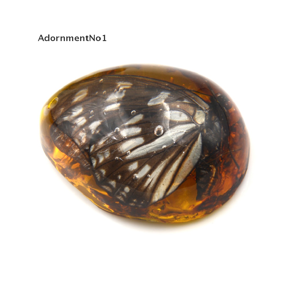 (AdornmentNo1) Kalung Rantai Dengan Liontin Kupu-Kupu Bahan Resin Amber Untuk Wanita