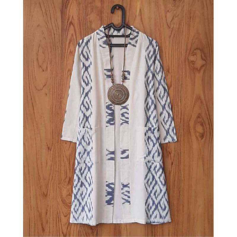 outer tenun - outer putih - outer etnik - blouse etnik - blouse tenun