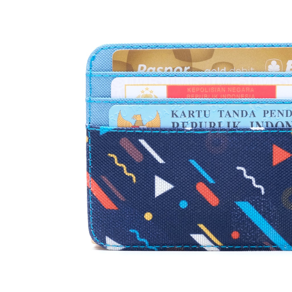 dompet kartu  card wallet kain motif simpel pria wanita