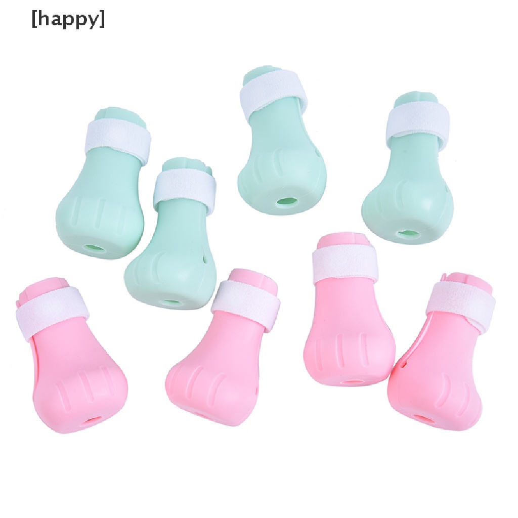 4 Pcs Sepatu Pelindung Kaki Kucing Bahan Silikon Lembut Adjustable Untuk Mandi