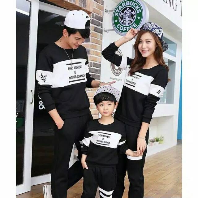 kaos couple family moment lengan panjang - baju keluarga