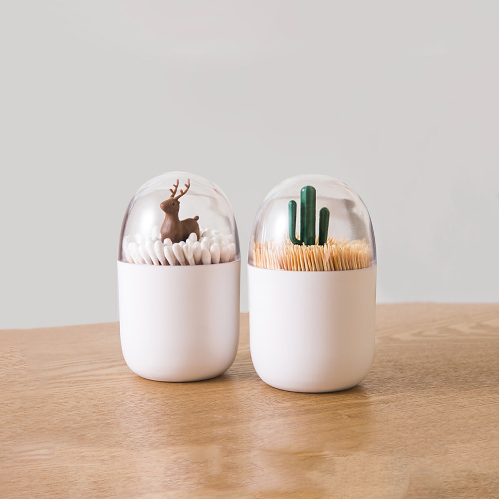 HOVELSHOP Tempat Penyimpanan Cotton Bud Tusuk Gigi Toothpick Storage Serbaguna