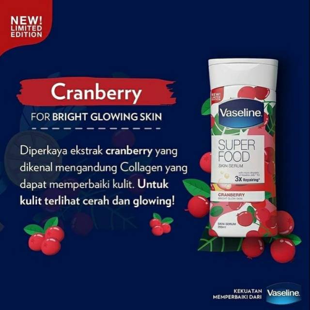 Vaseline Super Food Skin Serum Cranberry 200ml