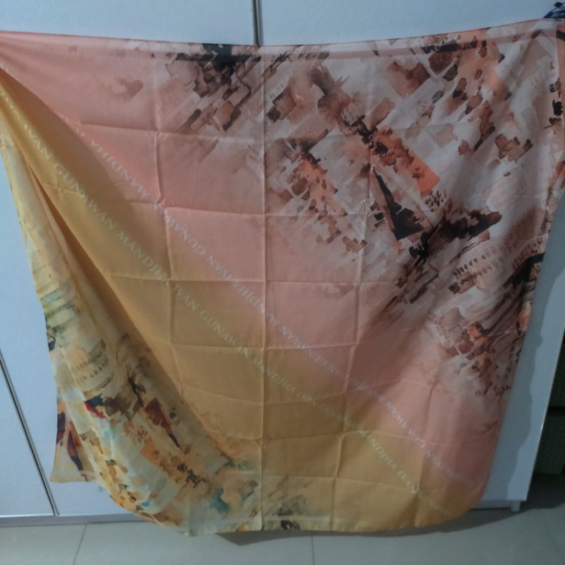 Mandjha Ivan Gunawan Fashion Scarf Motif Milan Yellow Peach,Dll, Silahkan Chat/CO, Thanks Shay
