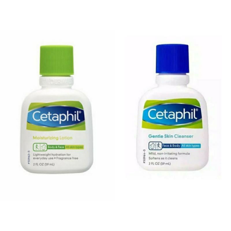 Cetaphil Gentle Cleansing Wash 59mL l Moisturizing Lotion 59mL Travel Size