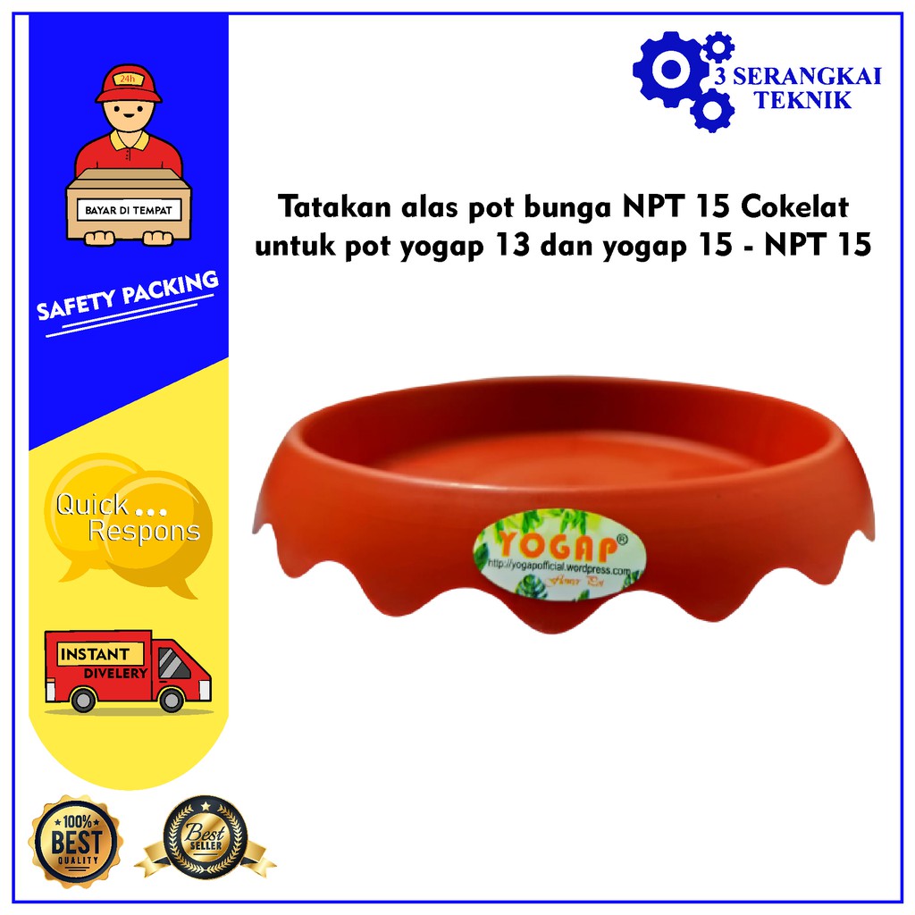 Tatakan alas pot bunga NPT 15 Cokelat untuk pot yogap 13 dan yogap 15 - NPT 15