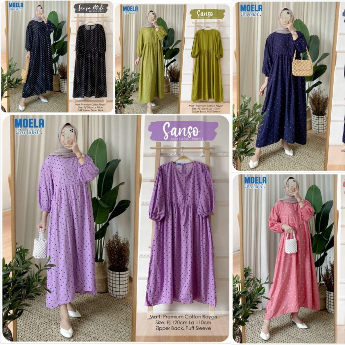 SANSO MIDI DRESS2 RAYON PREMIUM BY MOELA