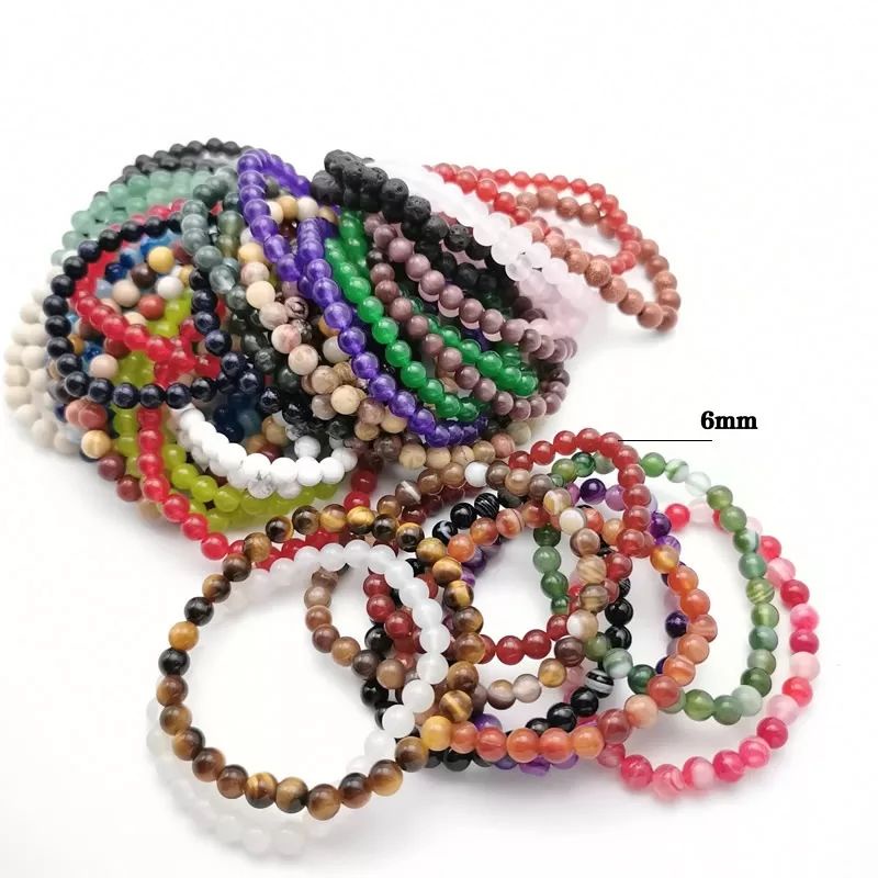 Gelang Batu Alam Asli 4/6mm Untuk Kado Pria Wanita