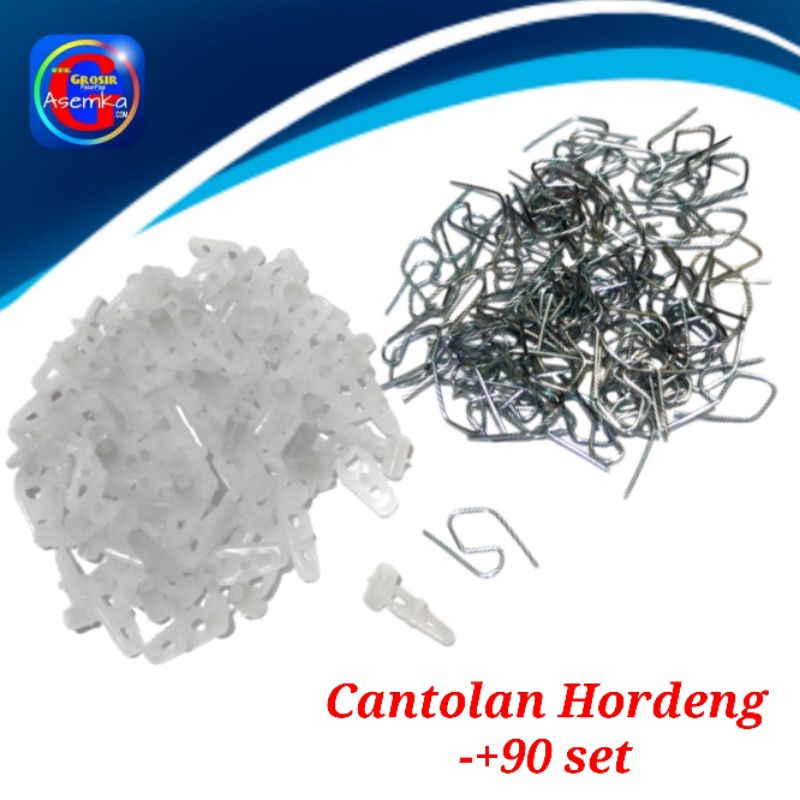 GPA (90pcs)Cantolan +kawat Pengait gorden/hordeng perpack Grosir