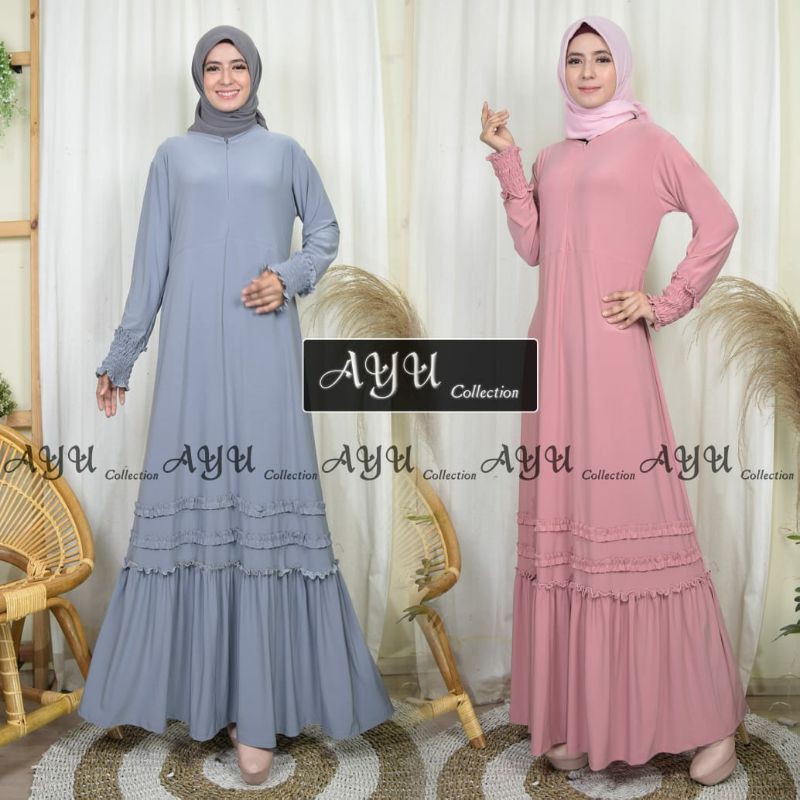 Gamis jersey ayu rempel bawah