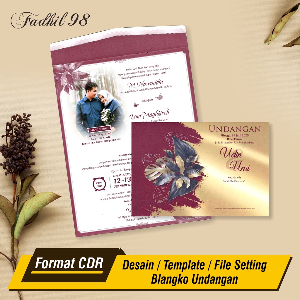 TEMPLATE DESAIN BLANGKO UNDANGAN FADHIL 98