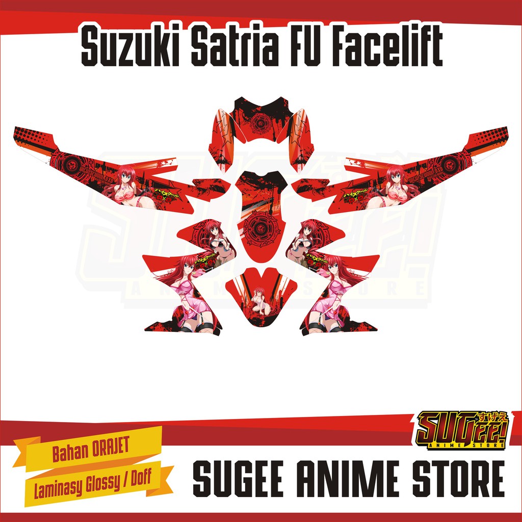 Sticker Anime Decal Motor Suzuki Satria Fu Facelift Rias Gremory