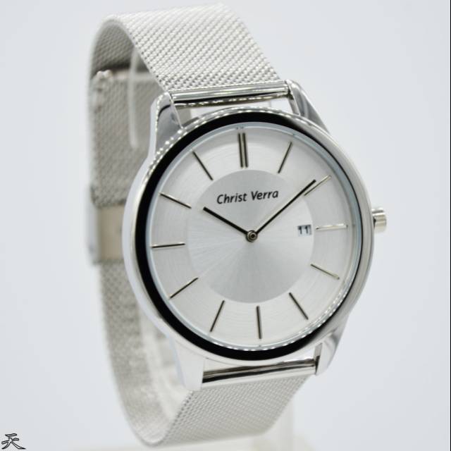 Jam Tangan Couple Christ Verra 71118L Silver Rantai Pasir Original Murah