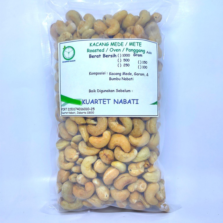 

1000gr Roasted Mede Utuh Size Sedang - Besar Mete Sulawesi Rasa ASIN - Cashew Nut - Salted - Vegan