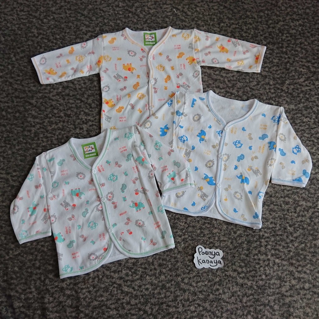 BB06 Baju Bayi Tangan Panjang Motif Animal Newborn A&R 0-3 Bulan-6