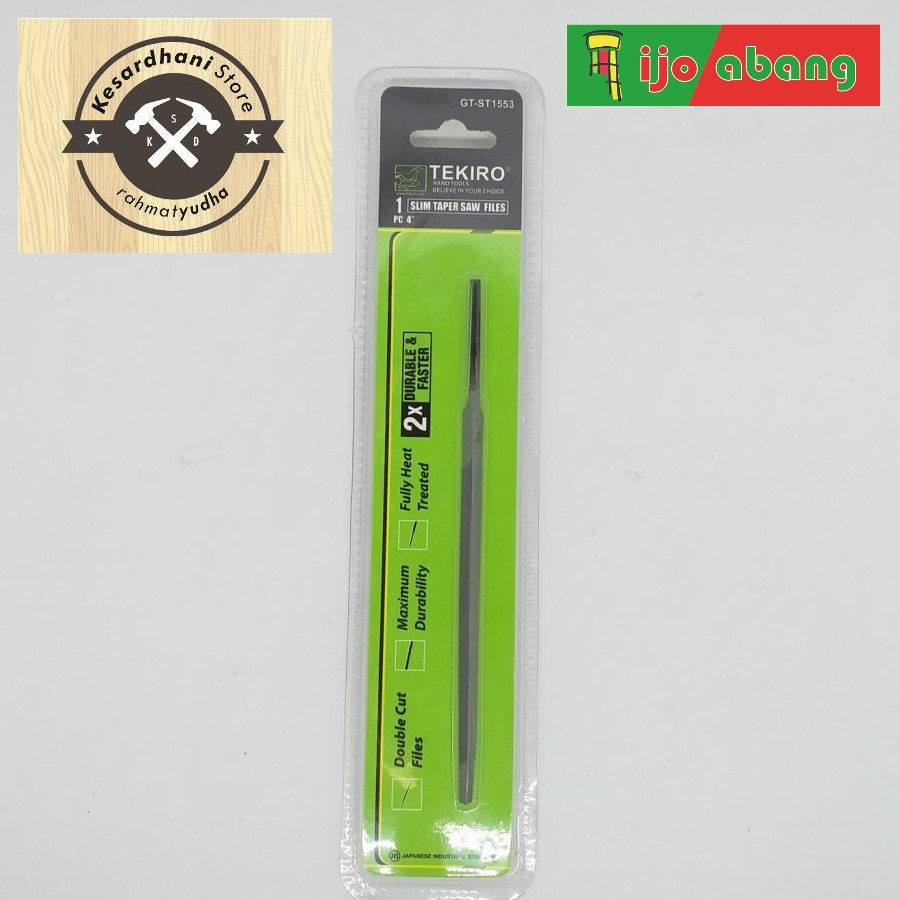 Kikir Segitiga TEKIRO 4 inch Slim Taper Files Langsing 4&quot; 4inch File Kikir Gergaji Plat Besi Tepi Tepian