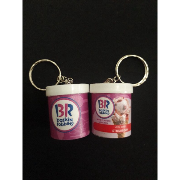 (Minimal 4 biji) Gantungan Kunci Unik Miniatur Ice Cream Cup-Baskin robbins