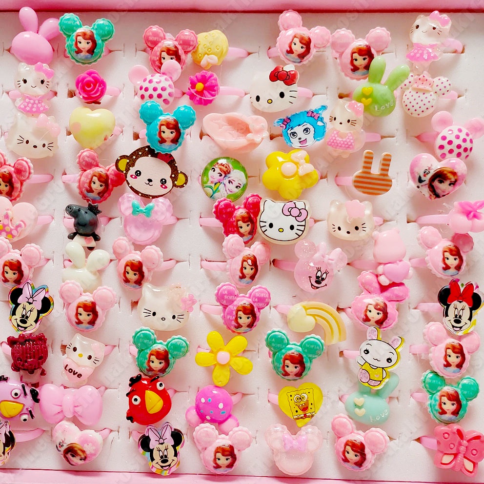 MURAH!!! CINCIN BOX KARAKTER RANDOM SOFIA HK FROZEN MINNIE ANGRI BIRD