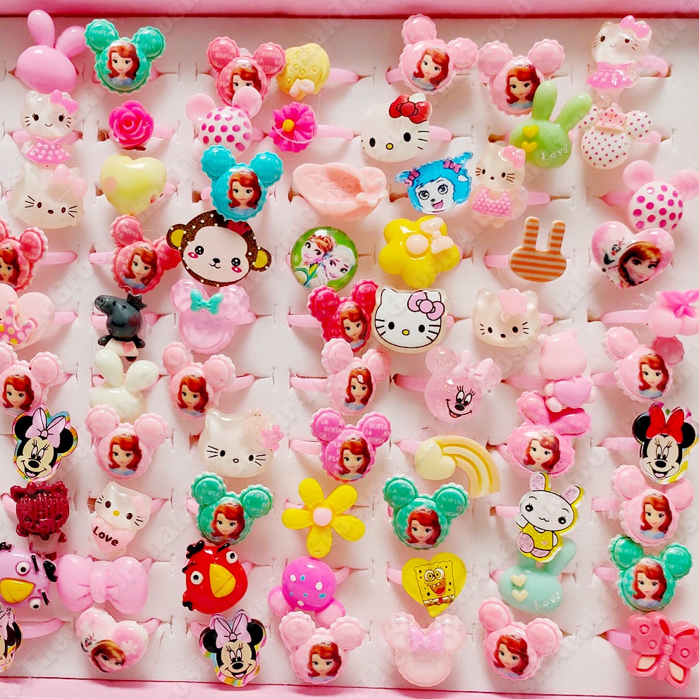 MURAH!!! CINCIN BOX KARAKTER RANDOM SOFIA HK FROZEN MINNIE ANGRI BIRD