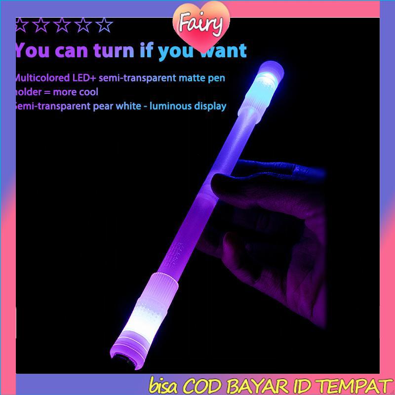 

COD✨Spinning pen pulpen pena putar plastik balance anti stress bolpoin rotating Dengan lampu led bercahaya F