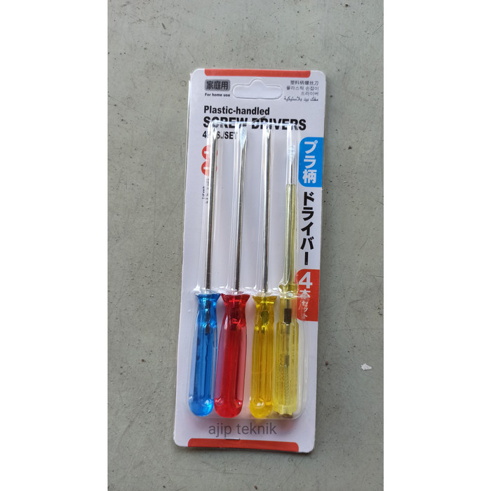 Obeng set 4pcs screwdriver plus min obeng tespen