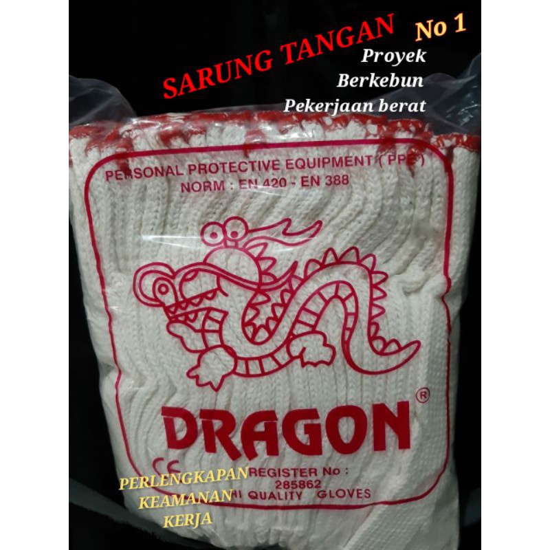 Ln/Lx , DRAGON SARUNG TANGAN RAJUT , UNTUK PROYEK ,BERKEBUN ,ALAT BERAT DAN LAIN LAIN  ISI 12 PASANG/PACK